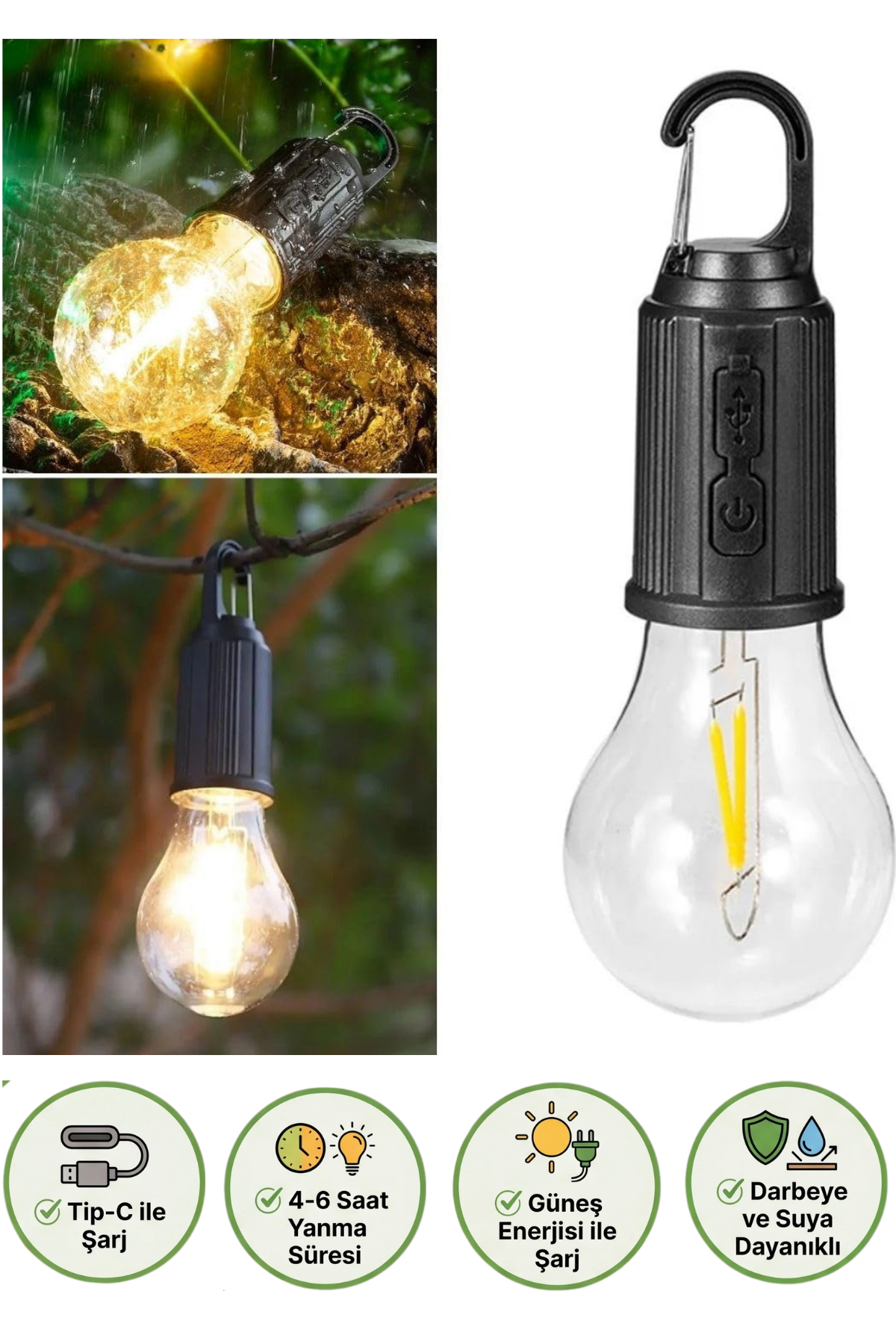 Kumandalı Solar Şarjlı LED Ampul